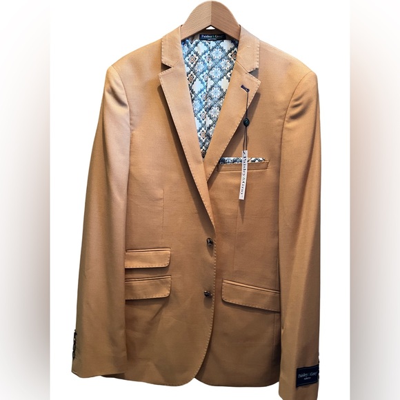 Paisley & Gray NWT Classic Camel Colored Sz 40R Slim Fit Lined Blazer Coat (489) - Picture 4 of 10